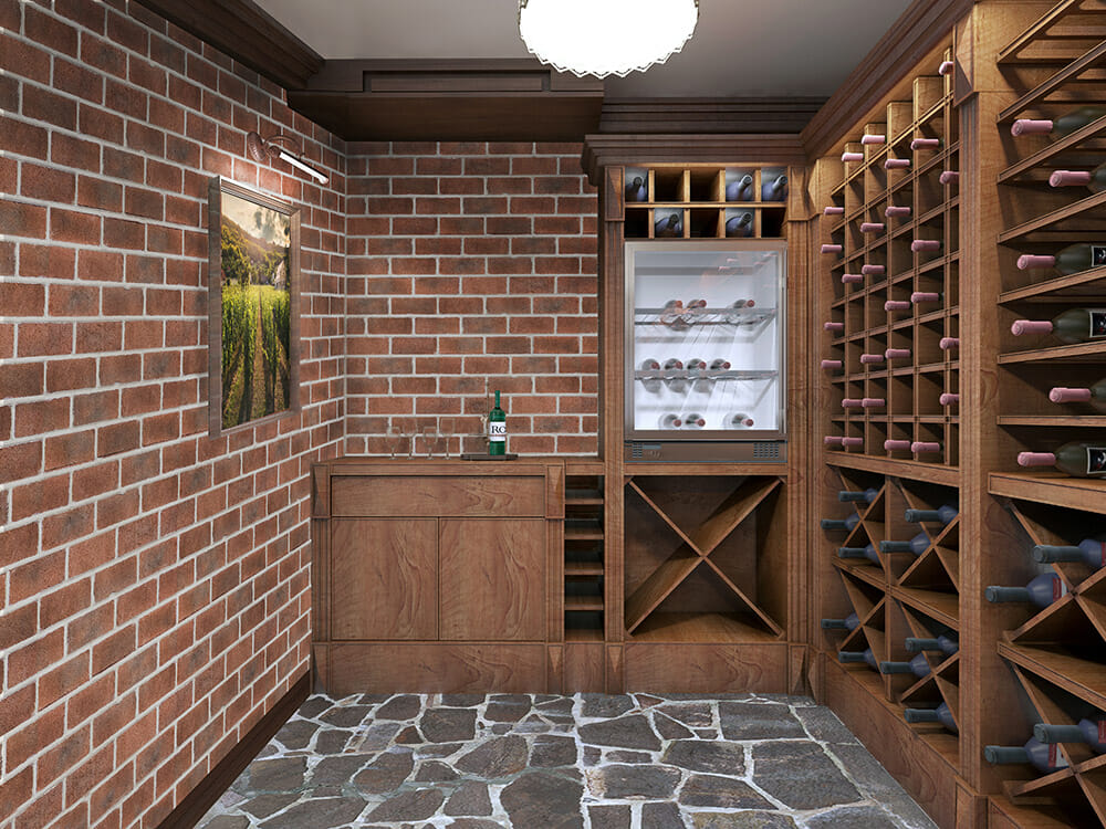 Thin Brick Veneer Wine Cellar - 350 Arlington