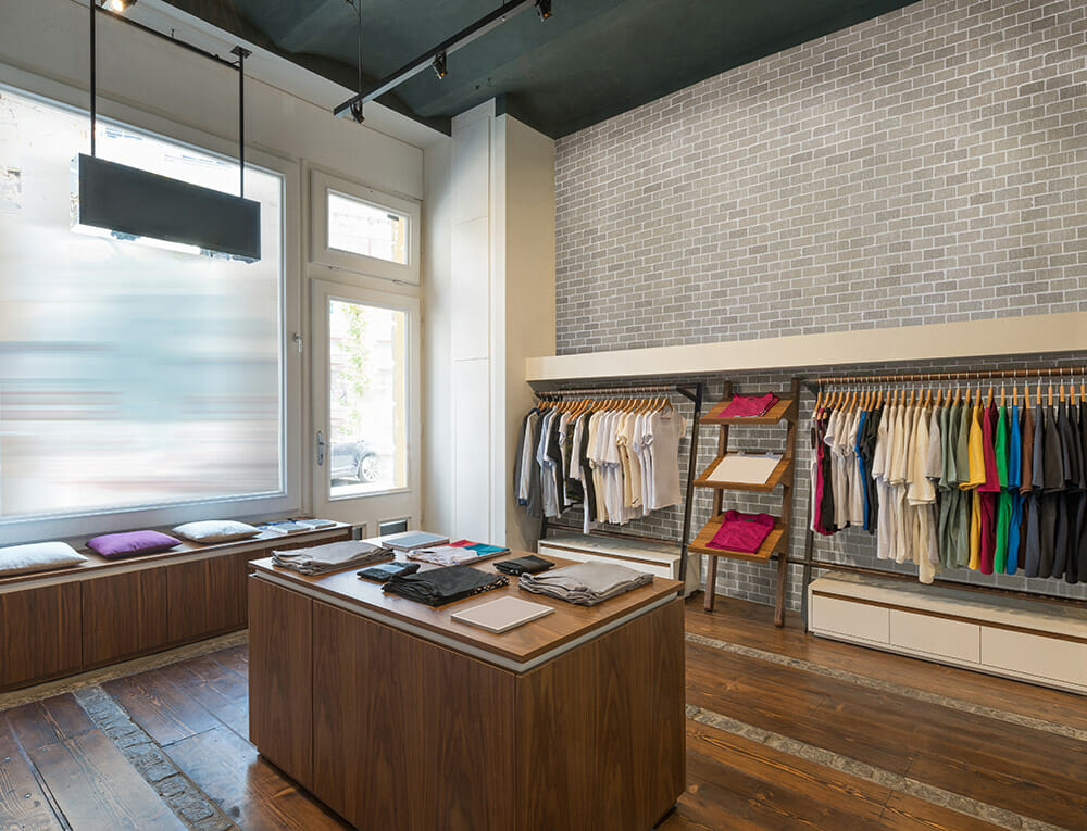 Thin Brick Retail Store Feature Wall - Lexington Blend